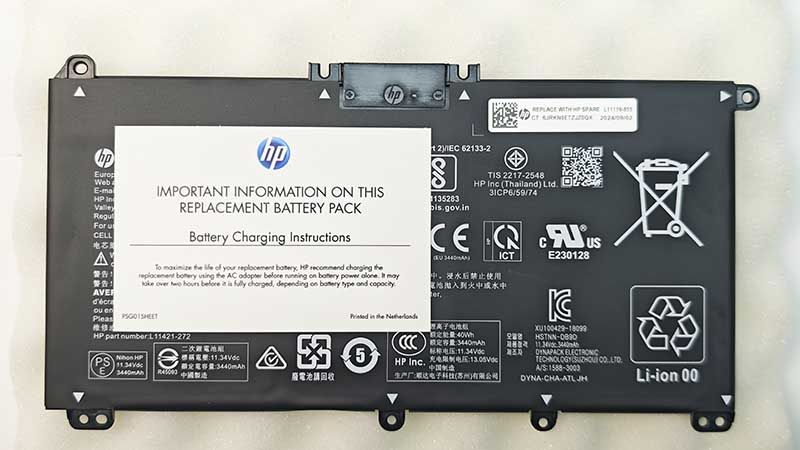 Batería interna HP de reemplazo con tarjeta oficial de instrucciones incluida