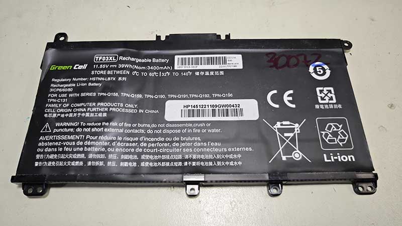 Batería compatible hinchada en portátil HP x360 14-cd0008ns